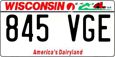 WI license plate 845VGE