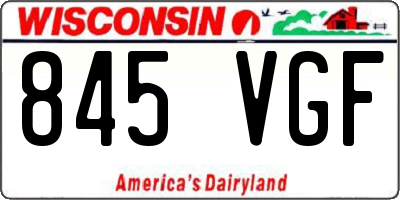 WI license plate 845VGF