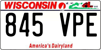 WI license plate 845VPE