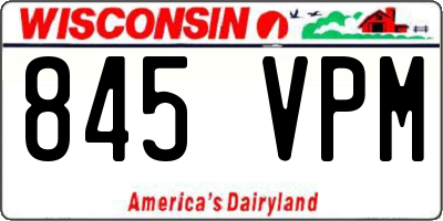 WI license plate 845VPM