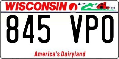 WI license plate 845VPO