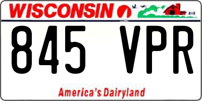 WI license plate 845VPR