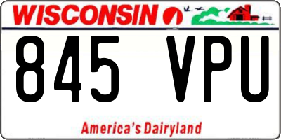 WI license plate 845VPU