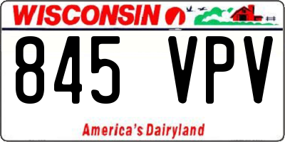 WI license plate 845VPV