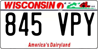 WI license plate 845VPY