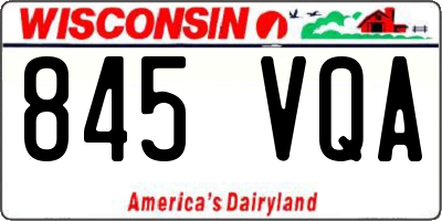 WI license plate 845VQA