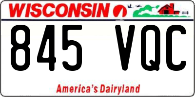 WI license plate 845VQC