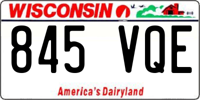 WI license plate 845VQE