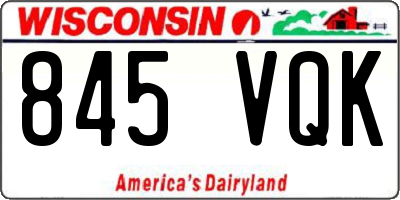 WI license plate 845VQK
