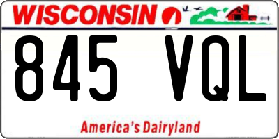 WI license plate 845VQL