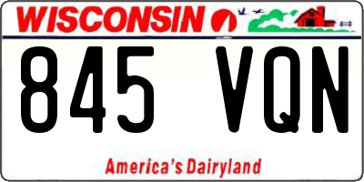 WI license plate 845VQN