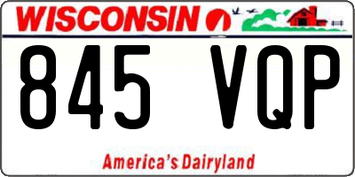 WI license plate 845VQP