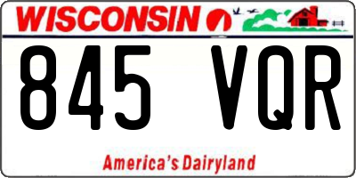 WI license plate 845VQR