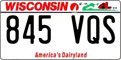 WI license plate 845VQS