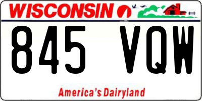 WI license plate 845VQW