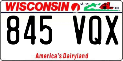 WI license plate 845VQX