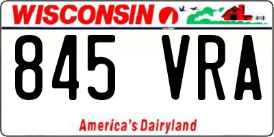 WI license plate 845VRA