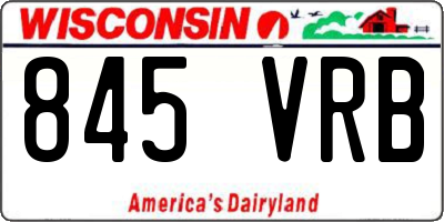 WI license plate 845VRB