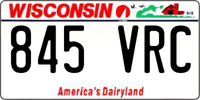 WI license plate 845VRC