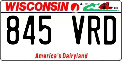 WI license plate 845VRD