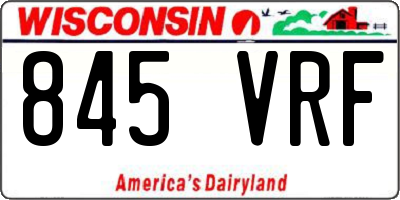 WI license plate 845VRF