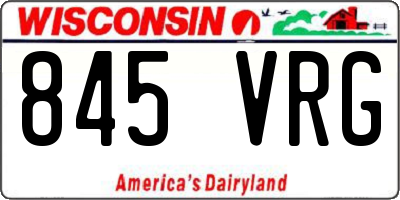 WI license plate 845VRG