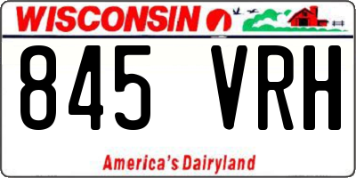 WI license plate 845VRH