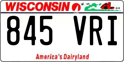WI license plate 845VRI