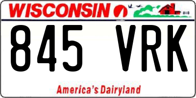WI license plate 845VRK