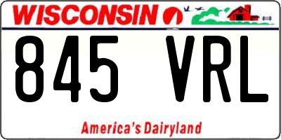 WI license plate 845VRL