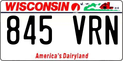 WI license plate 845VRN