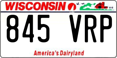 WI license plate 845VRP