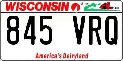 WI license plate 845VRQ