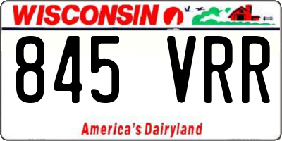 WI license plate 845VRR