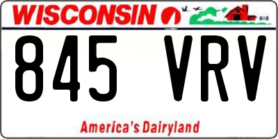 WI license plate 845VRV