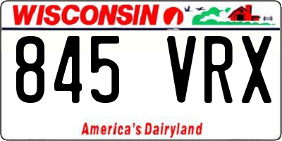 WI license plate 845VRX
