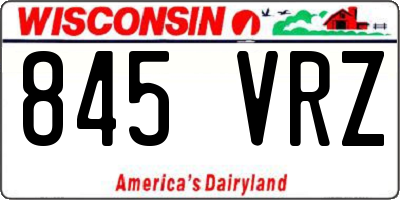 WI license plate 845VRZ