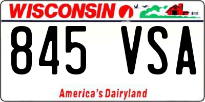WI license plate 845VSA