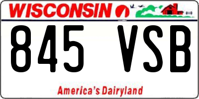 WI license plate 845VSB