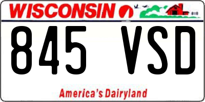 WI license plate 845VSD