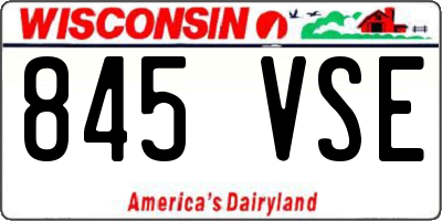 WI license plate 845VSE
