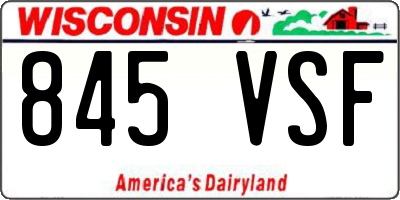 WI license plate 845VSF