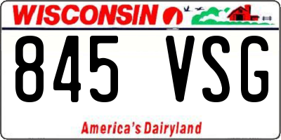 WI license plate 845VSG