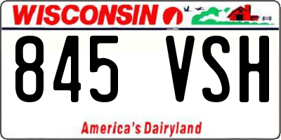 WI license plate 845VSH
