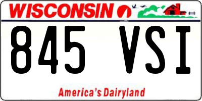 WI license plate 845VSI