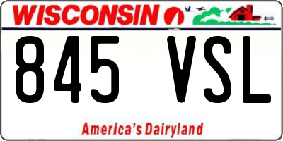WI license plate 845VSL