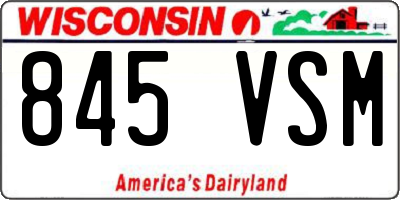 WI license plate 845VSM