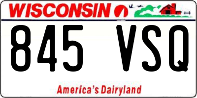 WI license plate 845VSQ