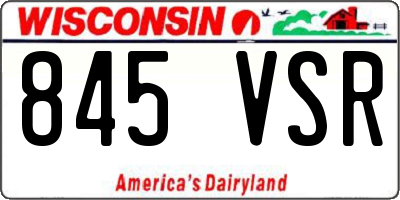 WI license plate 845VSR