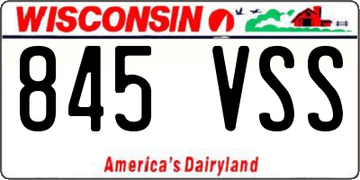 WI license plate 845VSS